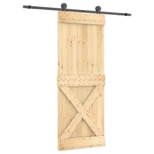 Ușă glisantă cu set de feronerie 80×210 cm, lemn masiv de pin