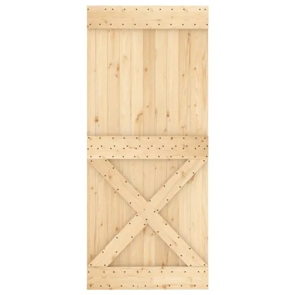 Ușă glisantă cu set feronerie, 90×210 cm, lemn masiv de pin