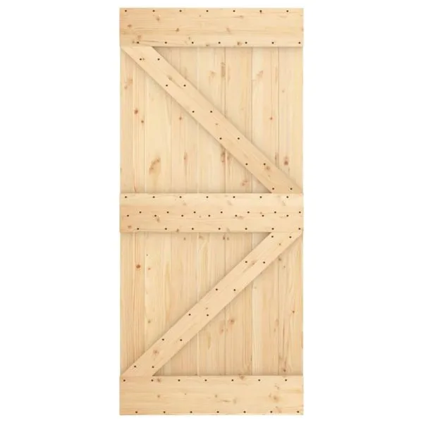 Ușă glisantă cu set de feronerie 95×210 cm, lemn masiv de pin