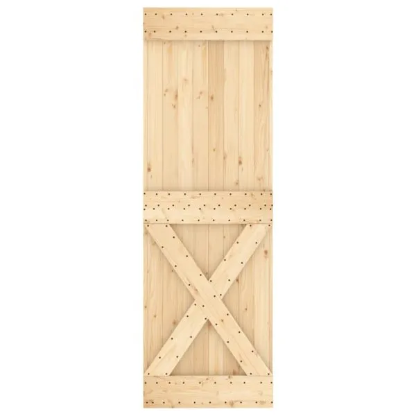 Ușă glisantă cu set de feronerie 70×210 cm, lemn masiv de pin