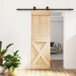 Ușă glisantă cu set de feronerie 70×210 cm, lemn masiv de pin