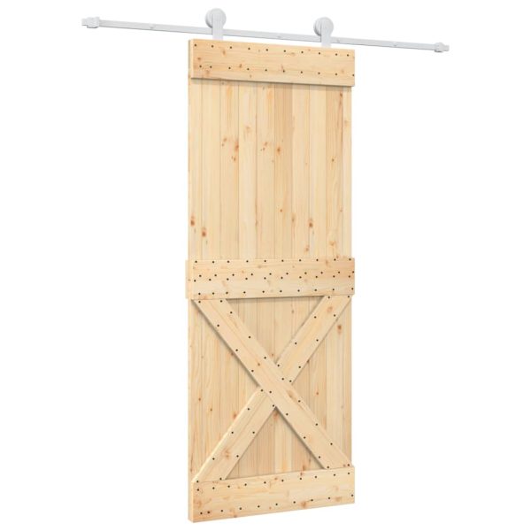 Ușă glisantă cu set de feronerie 80×210 cm, lemn masiv de pin