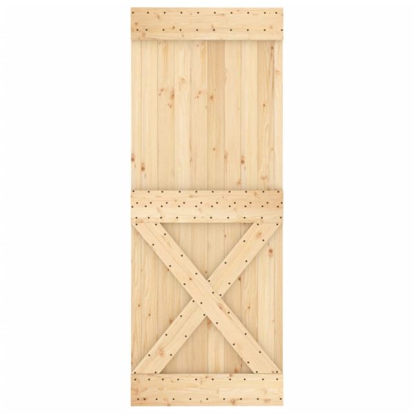 Ușă glisantă cu set de feronerie 80×210 cm, lemn masiv de pin