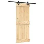 Ușă glisantă cu set de feronerie 80×210 cm, lemn masiv de pin