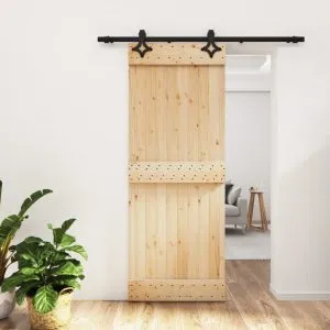 Ușă glisantă cu set de feronerie 80×210 cm, lemn masiv de pin