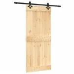 Ușă glisantă cu set feronerie, 90×210 cm, lemn masiv de pin