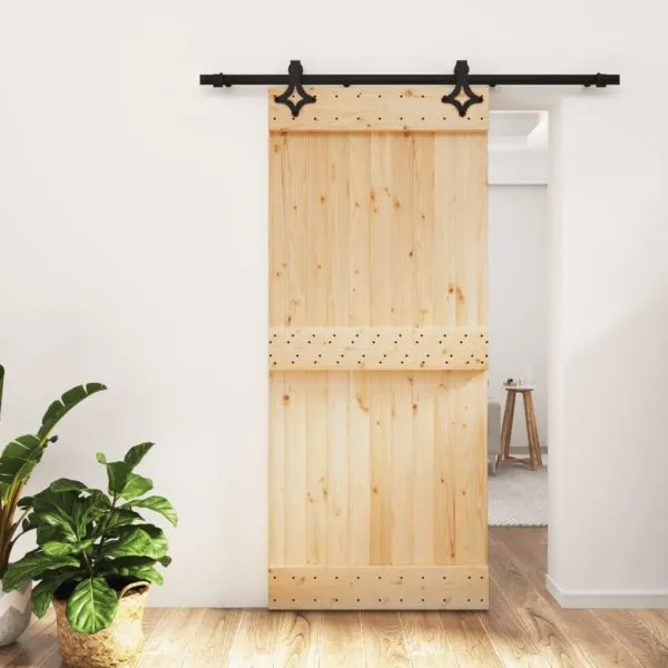 Ușă glisantă cu set feronerie, 90×210 cm, lemn masiv de pin
