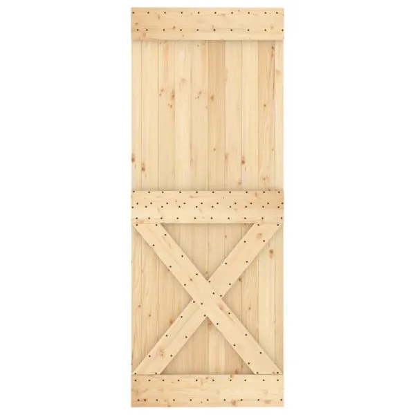 Ușă glisantă cu set de feronerie 80×210 cm, lemn masiv de pin