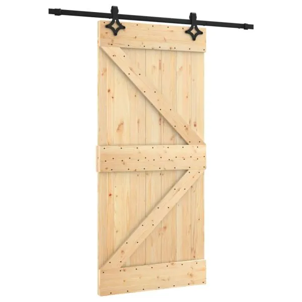 Ușă glisantă cu set de feronerie 95×210 cm, lemn masiv de pin