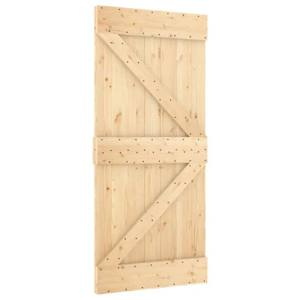 Ușă glisantă cu set de feronerie 95×210 cm, lemn masiv de pin
