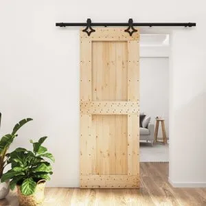 Ușă glisantă cu set de feronerie 80×210 cm, lemn masiv de pin
