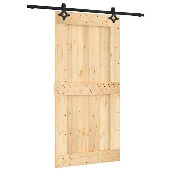 Ușă glisantă cu set feronerie, 100×210 cm, lemn masiv de pin