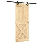 Ușă glisantă cu set de feronerie 80×210 cm, lemn masiv de pin