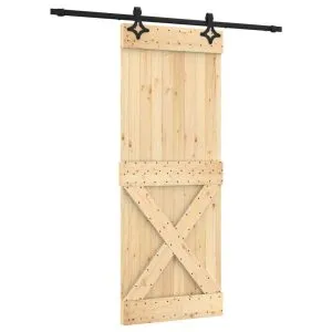 Ușă glisantă cu set de feronerie 80×210 cm, lemn masiv de pin