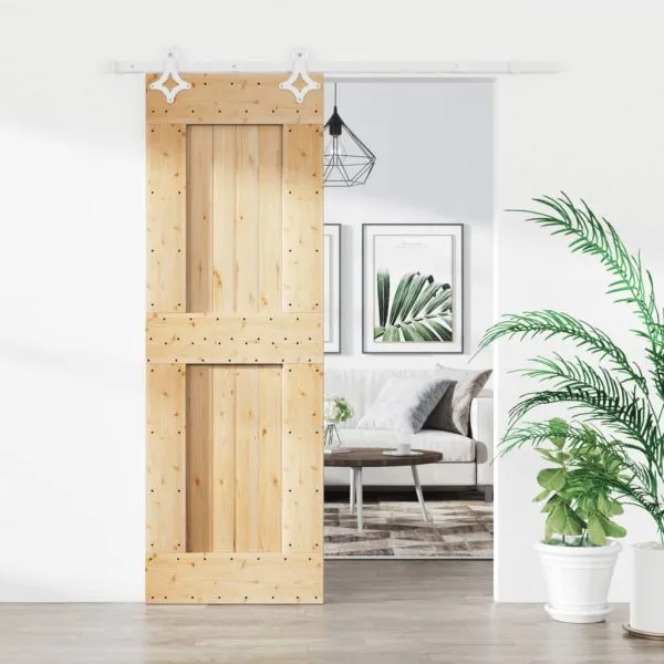 Ușă glisantă cu set de feronerie 70×210 cm, lemn masiv de pin