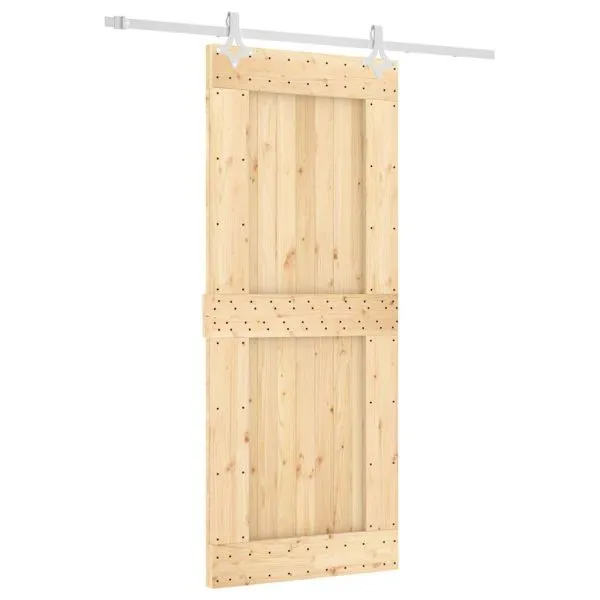 Ușă glisantă cu set de feronerie 85×210 cm, lemn masiv de pin