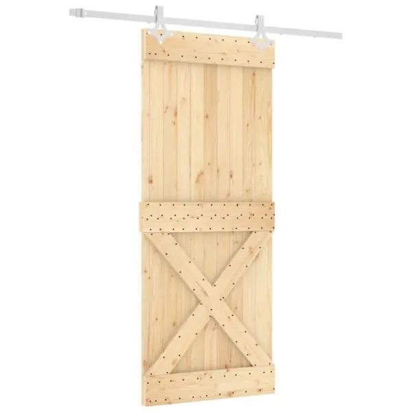 Ușă glisantă cu set de feronerie 85×210 cm, lemn masiv de pin