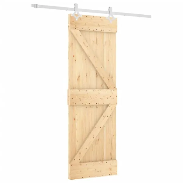 Ușă glisantă cu set de feronerie 70×210 cm, lemn masiv de pin