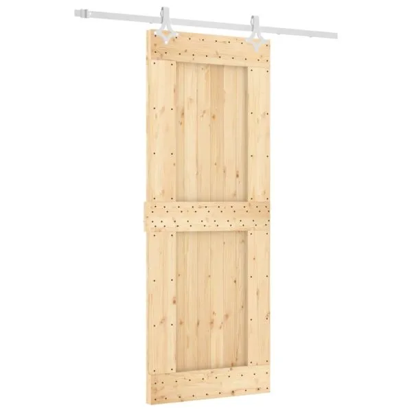 Ușă glisantă cu set de feronerie 80×210 cm, lemn masiv de pin