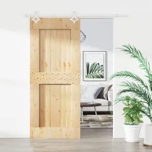 Ușă glisantă cu set de feronerie 80×210 cm, lemn masiv de pin