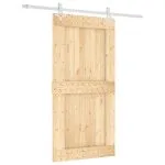 Ușă glisantă cu set feronerie, 100×210 cm, lemn masiv de pin