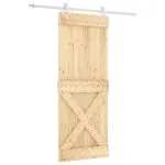 Ușă glisantă cu set de feronerie 80×210 cm, lemn masiv de pin