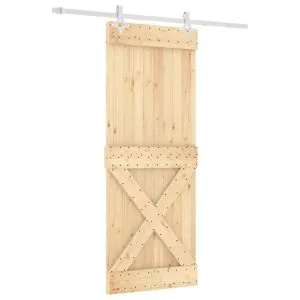 Ușă glisantă cu set de feronerie 80×210 cm, lemn masiv de pin