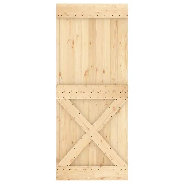 Ușă glisantă cu set de feronerie 85×210 cm, lemn masiv de pin