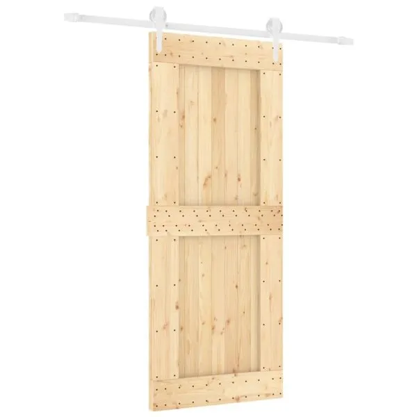 Ușă glisantă cu set de feronerie 85×210 cm, lemn masiv de pin