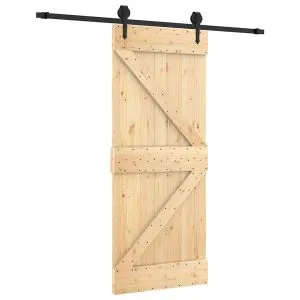 Ușă glisantă cu set de feronerie 85×210 cm, lemn masiv de pin