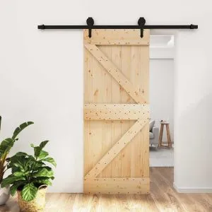 Ușă glisantă cu set de feronerie 85×210 cm, lemn masiv de pin