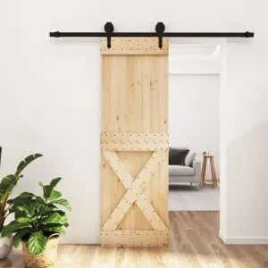 Ușă glisantă cu set de feronerie 70×210 cm, lemn masiv de pin