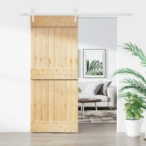 Ușă glisantă cu set de feronerie 85×210 cm, lemn masiv de pin