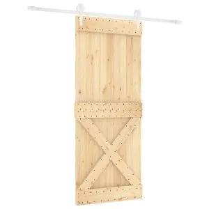 Ușă glisantă cu set de feronerie 85×210 cm, lemn masiv de pin