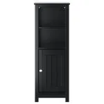 Dulap de baie BERG, negru, 40x34x110 cm, lemn masiv de pin
