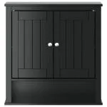 Dulap de baie de perete „BERG” negru 69,5x27x71,5 cm lemn masiv