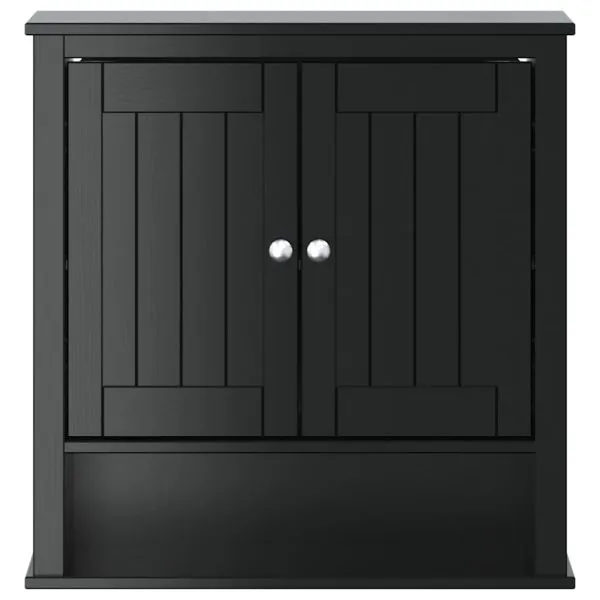 Dulap de baie de perete „BERG” negru 69,5x27x71,5 cm lemn masiv