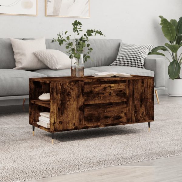 Măsuță de cafea, stejar afumat, 102×44,5×50 cm, lemn prelucrat