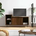 Comodă TV, stejar maro, 100x35x55 cm, lemn prelucrat