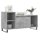Comodă TV, gri beton, 100x35x55 cm, lemn prelucrat