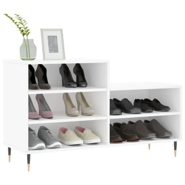 Pantofar, alb, 102x36x60 cm, lemn compozit