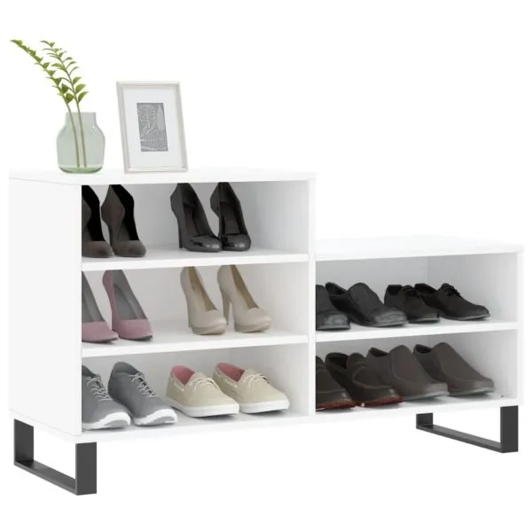Pantofar, alb, 102x36x60 cm, lemn compozit
