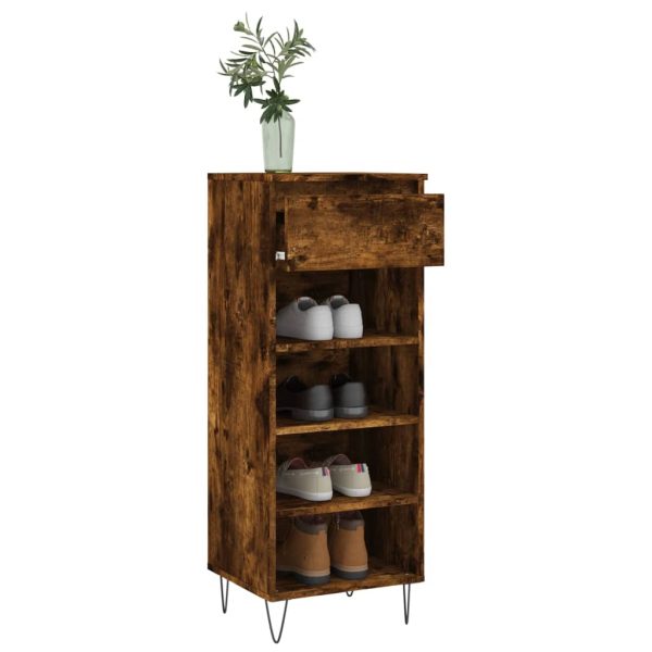 Pantofar, stejar fumuriu, 40x36x105 cm, lemn compozit
