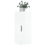 Dulap de perete, alb extralucios, 34,5x34x90 cm, lemn prelucrat
