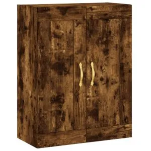 Dulap pe perete, stejar afumat, 69,5x34x90 cm, lemn prelucrat