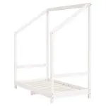 Cadru de pat pentru copii, alb, 2x(70×140) cm, lemn masiv pin