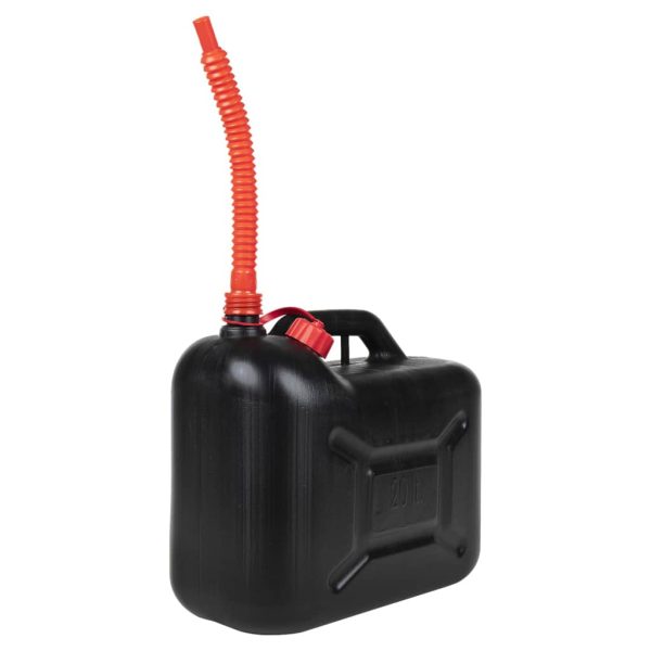 Bidon de combustibil, pipă flexibilă, 3 buc. negru 20 L plastic