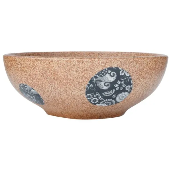 Lavoar de blat, maro și albastru, rotund, Φ41×14 cm, ceramică