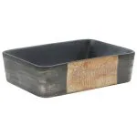 Lavoar de blat negru/maro 46×35,5×13 cm, ceramică, dreptunghi