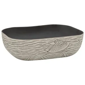 Lavoar de blat gri/negru 48×37,5×13,5 cm, ceramică, dreptunghi